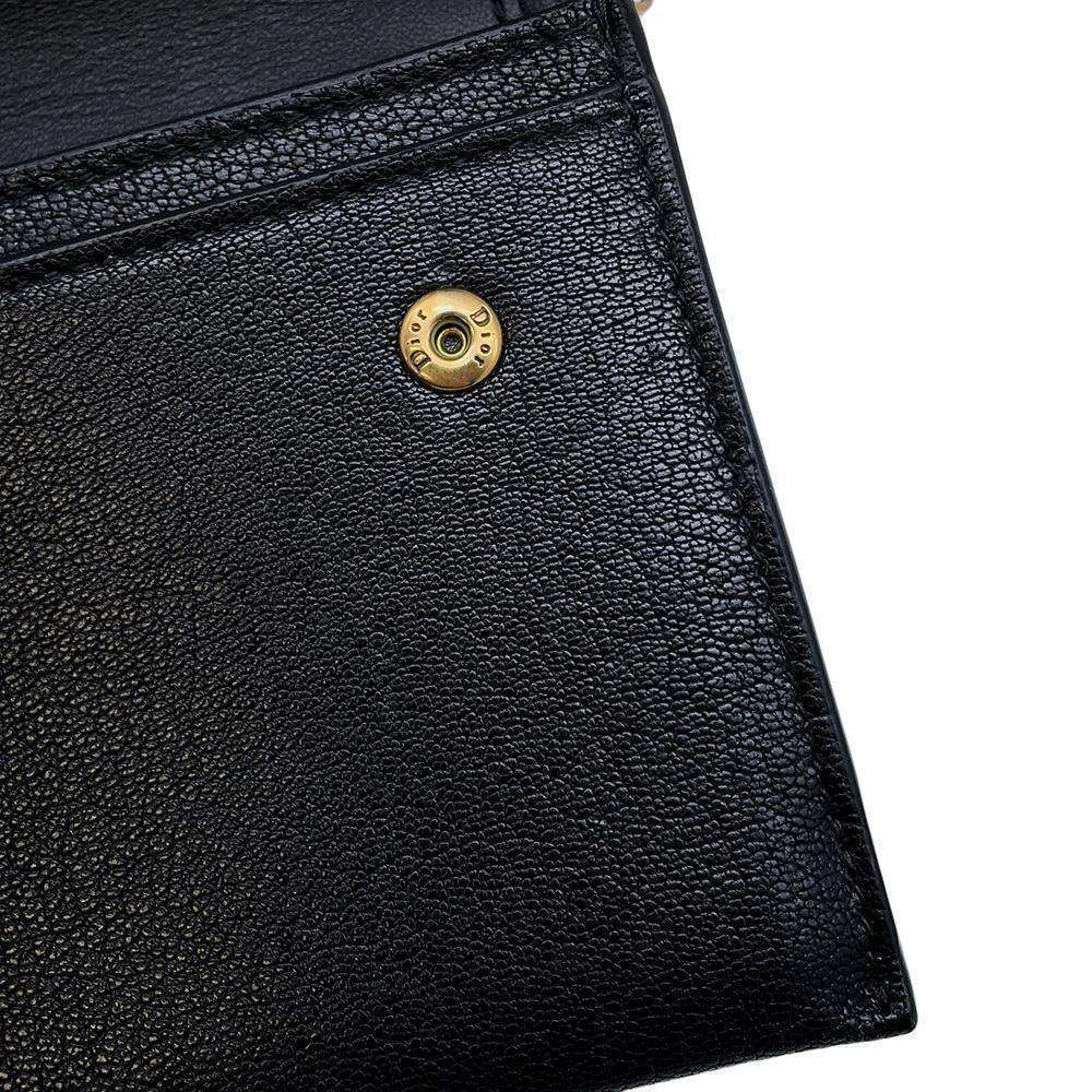 Christian Dior Chain Wallet Saddle Long Leather Black - Picture 11 of 14